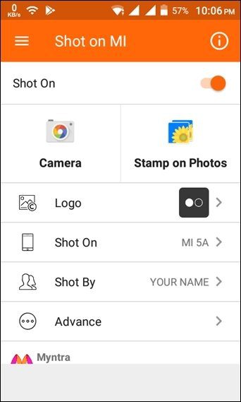 Add Shot On Watermark Android 9