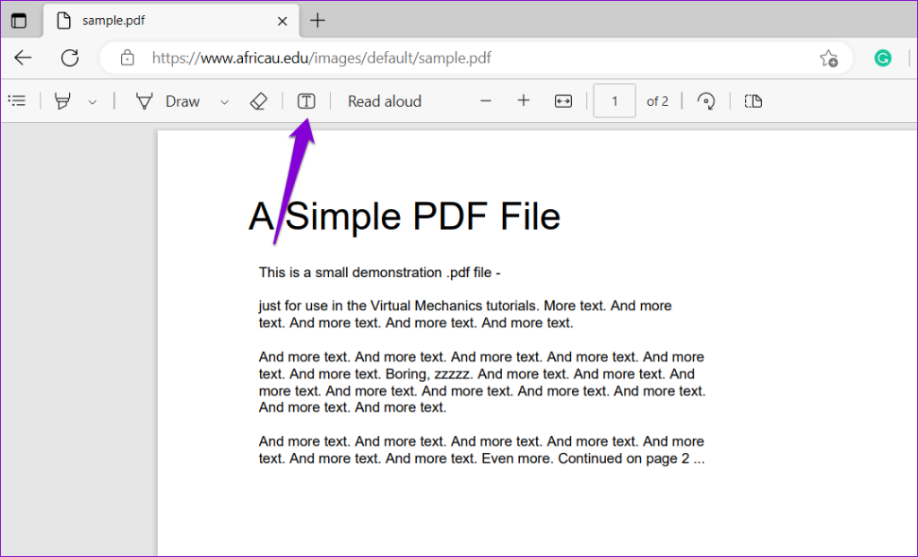 Add Text Box in PDF Using Edge