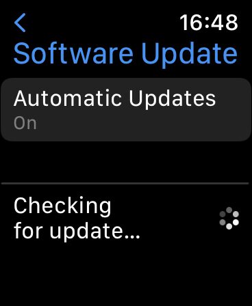 Software update on Apple Watch