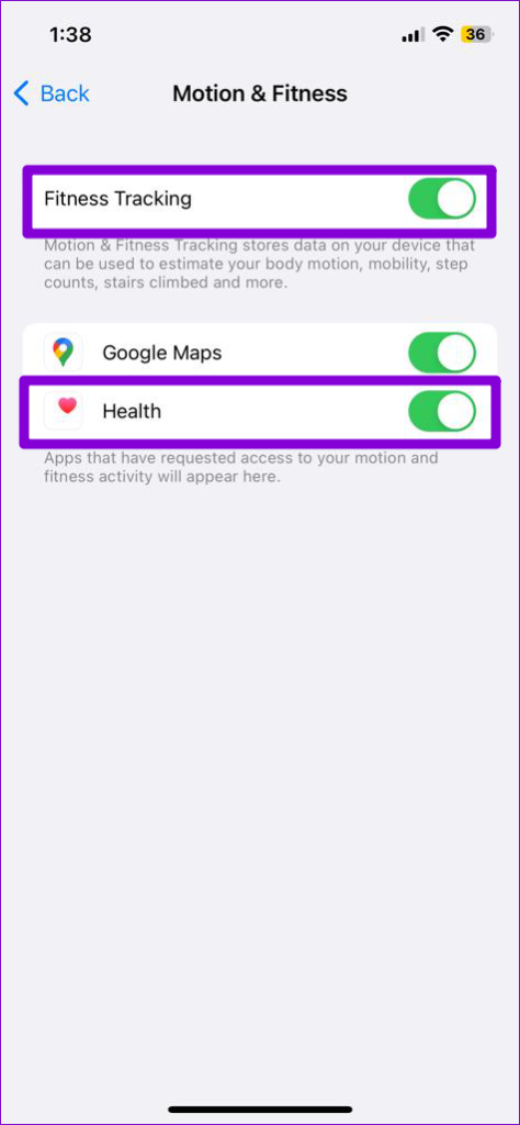Enable Fitness Tracking for Health App