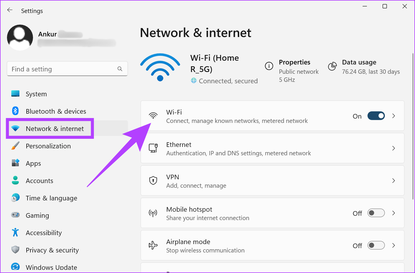 Open Network & internet and open Wi-Fi
