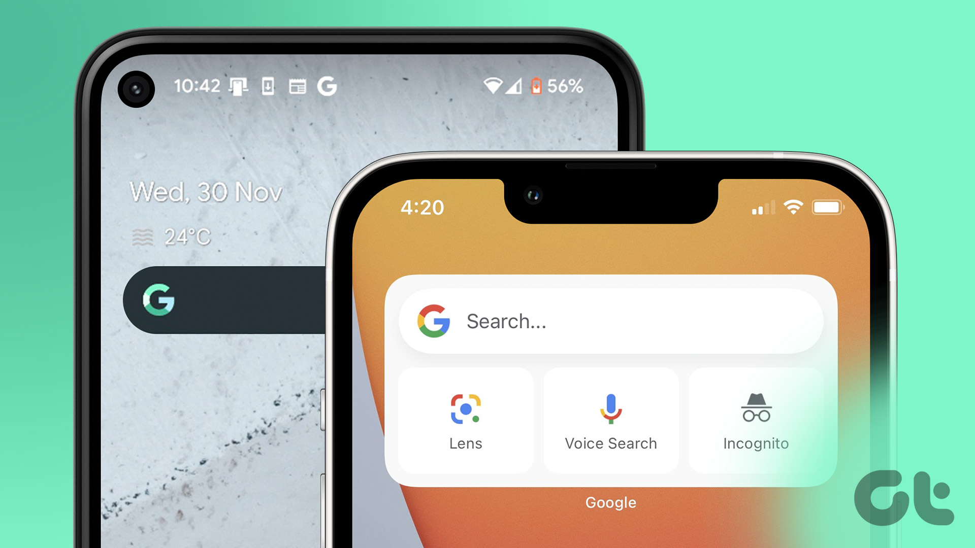 Add Google search bar on home screen on Android and iPhone