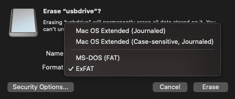 File formats on Mac