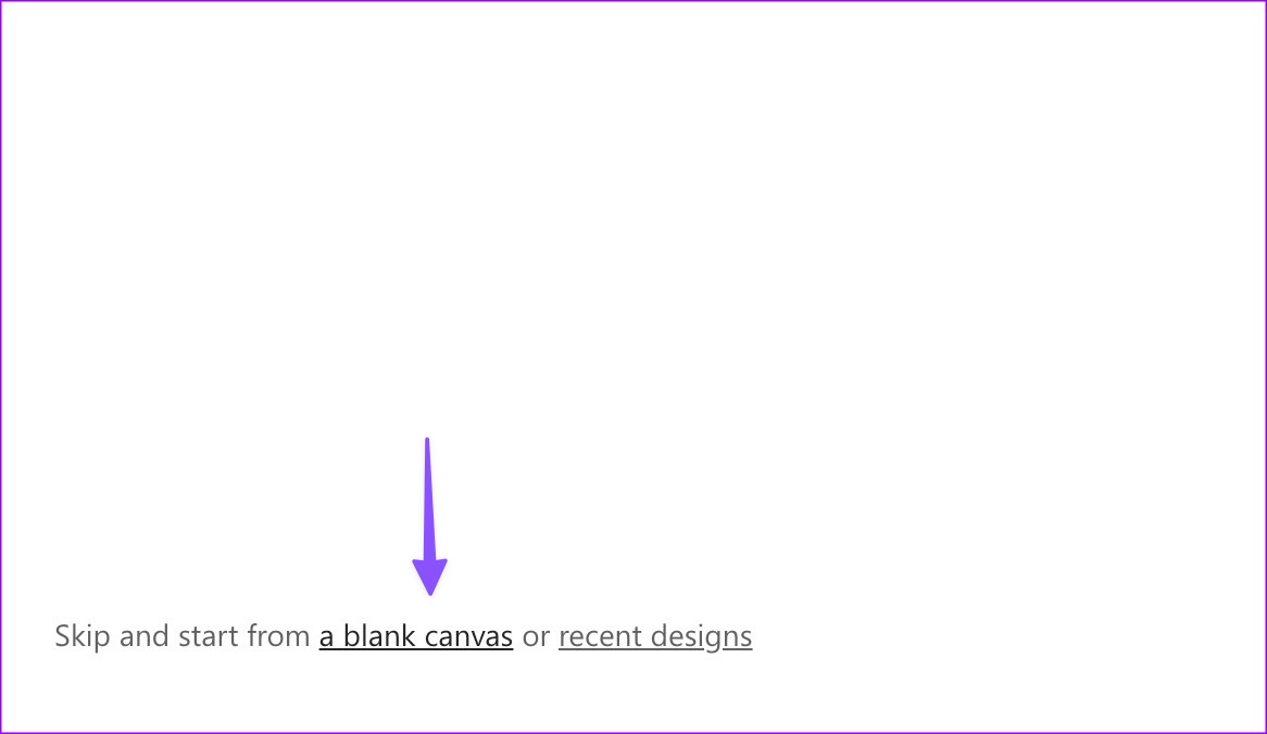 Start with blank canvas in Microsoft Designer