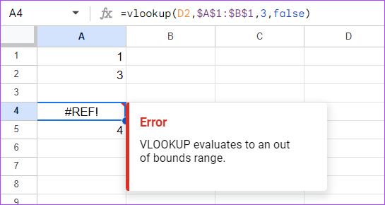 #REF! error after using VLOOKUP in Google Sheet