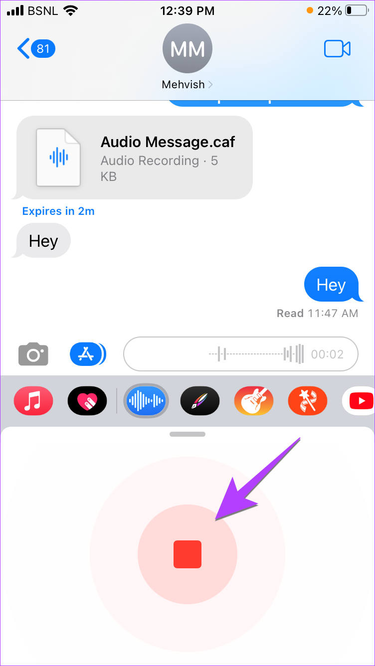 Stop 16 Audio message recording