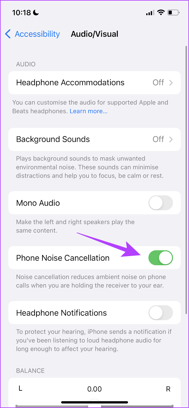 Turn off Phone Noise Cancellation