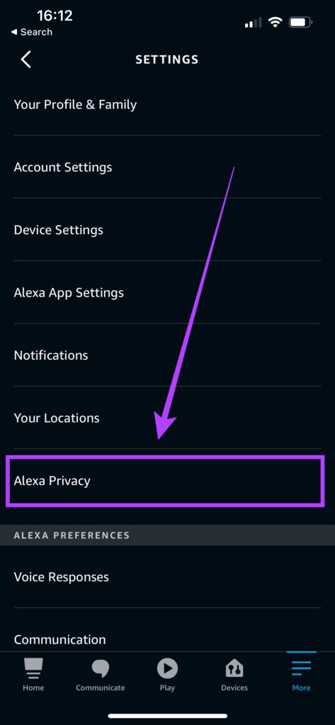 Alexa Privacy settings
