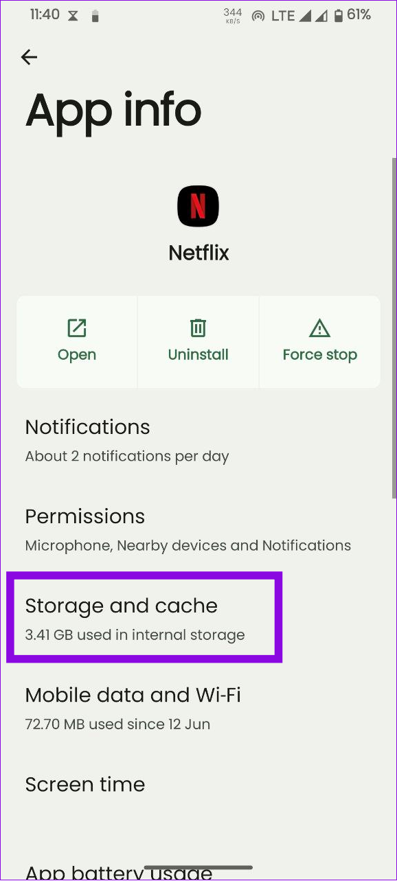 choose storage and cache