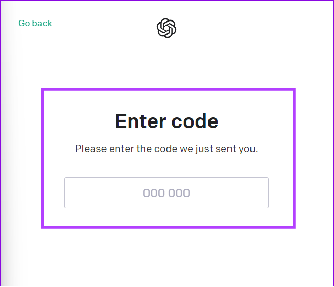 enter the code after entering the number