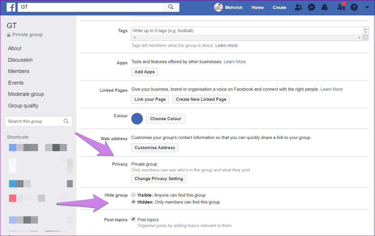 Facebook Closed Secret And Private Group Privacy Settings 13