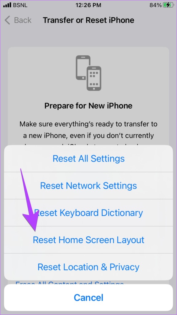 iPhone  Settings Reset Home Screen