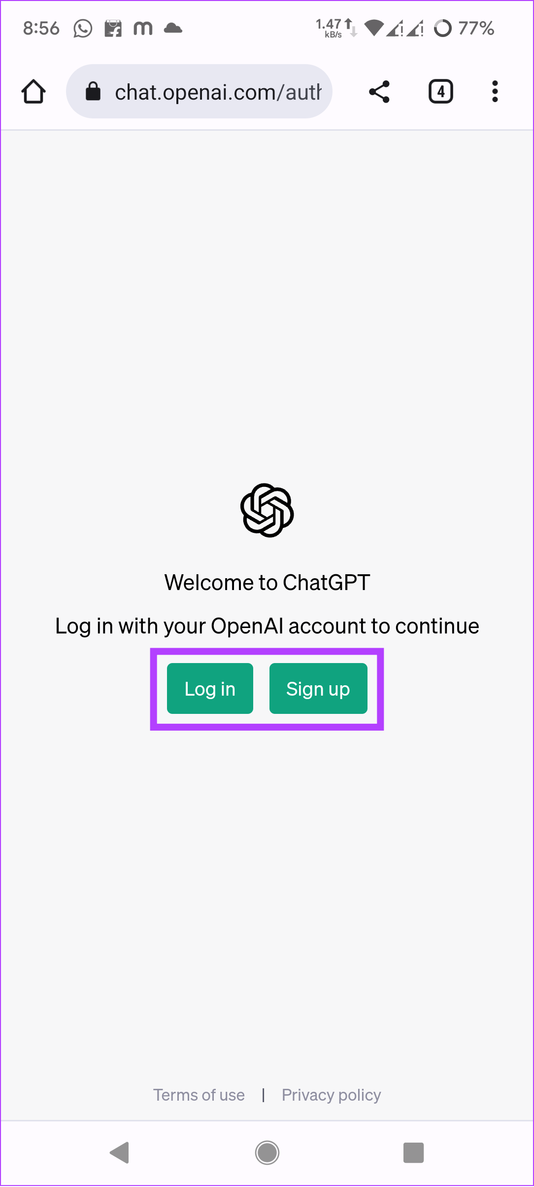 login or sign up to chatgpt
