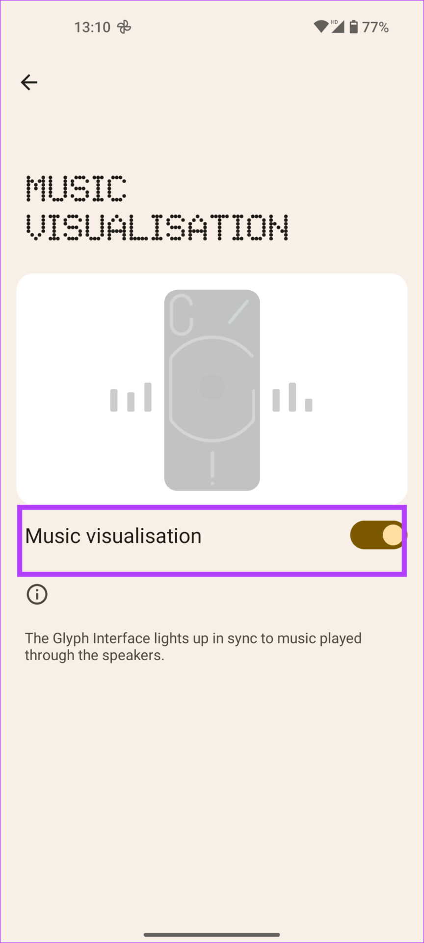 enable music visualization