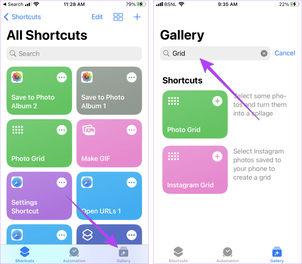 iPhone Shortcut Photo Grid Select Picture