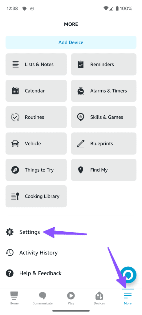 1 open alexa app settings - 1