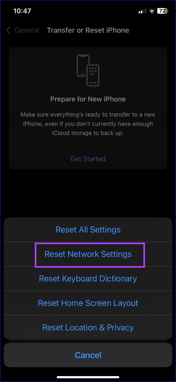 10 reset network settings on iPhone