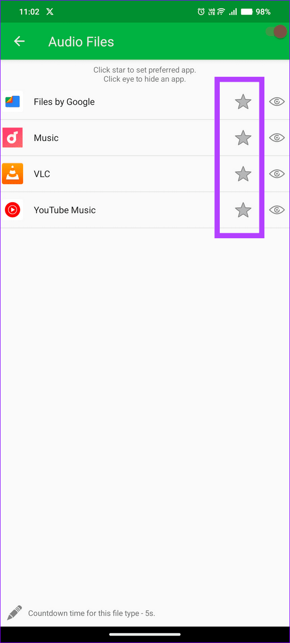 10 select or hide your preferred app