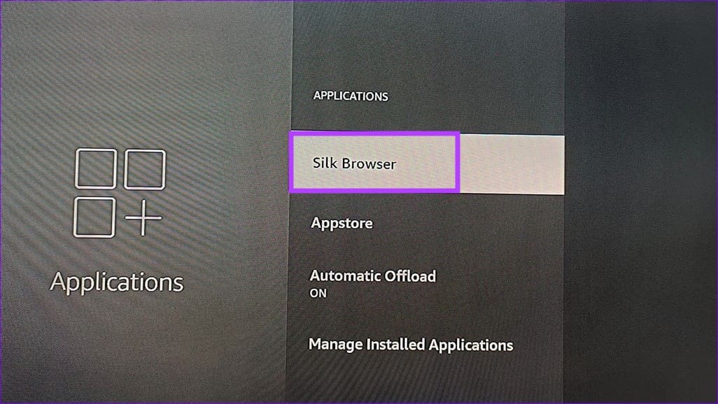 10 silk browser settings under Applications