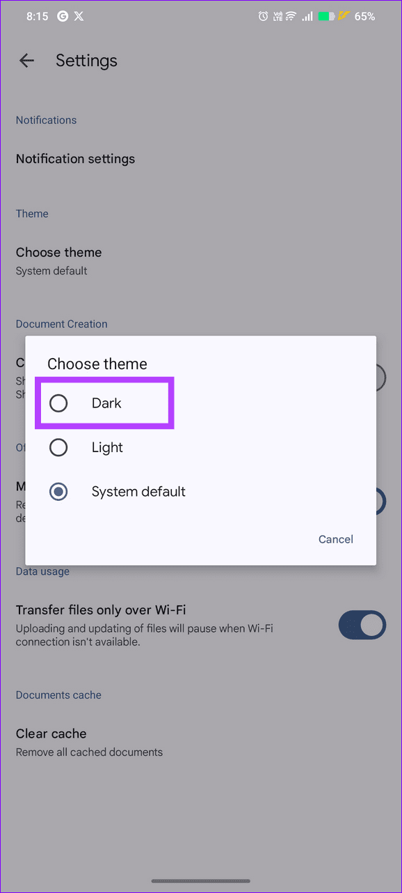 10 switch to dark theme