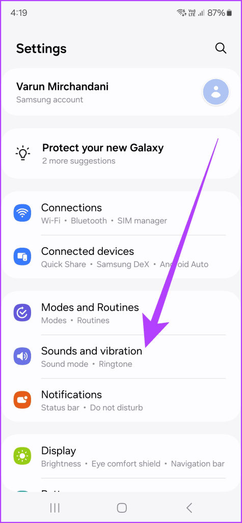 10.1 head over to Settings Sounds and Vibration