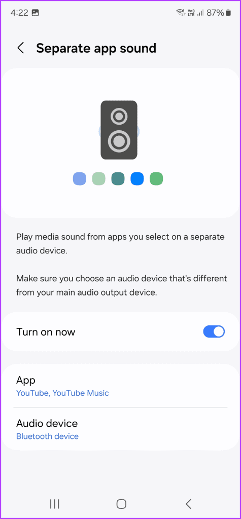 10.7 The specific apps will output to the assigned audio device only