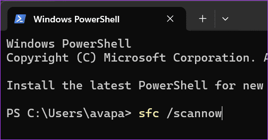 11 Add the sfc scannow