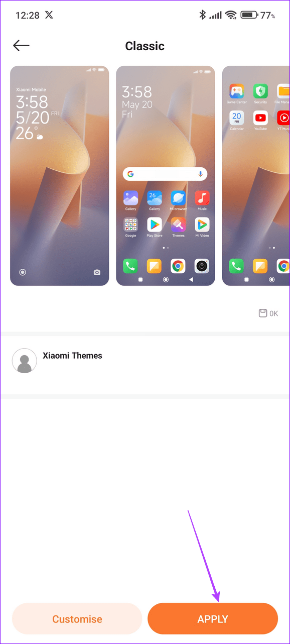 11 apply the default theme