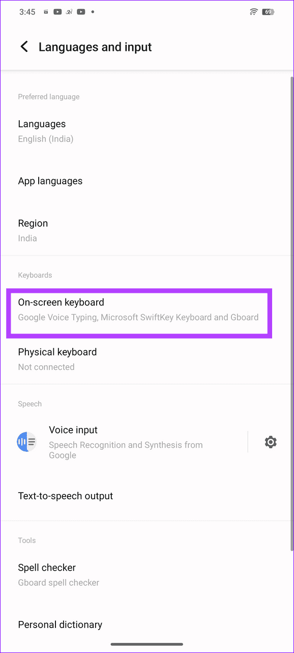 11 select the on screen keyboard