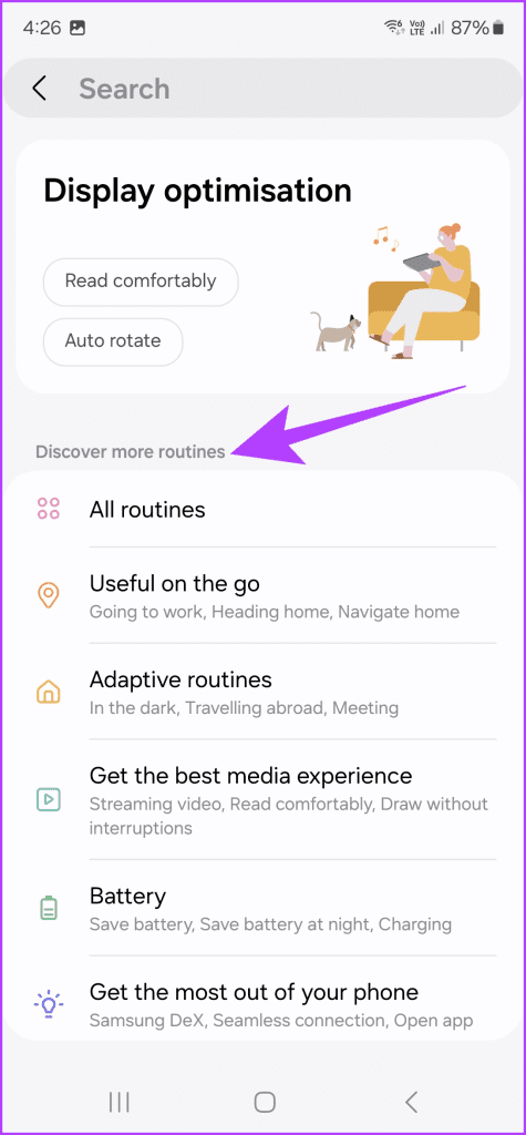 11.4 You can create your own Routines or tap on the compass icon at the top to search for suggested Routines