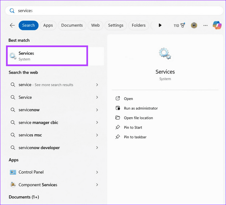 12 open WIndows services