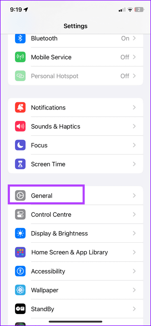 12 select general under iPhone settings