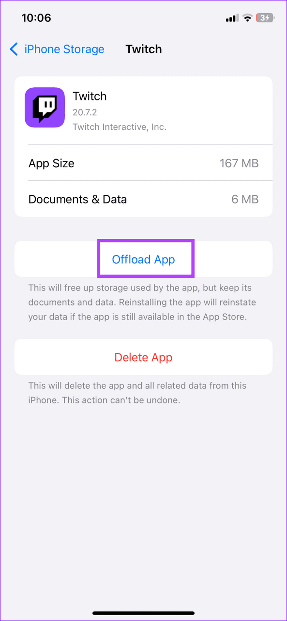13 offload Twitch app