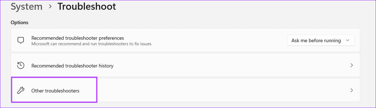 13 select other troubleshooters