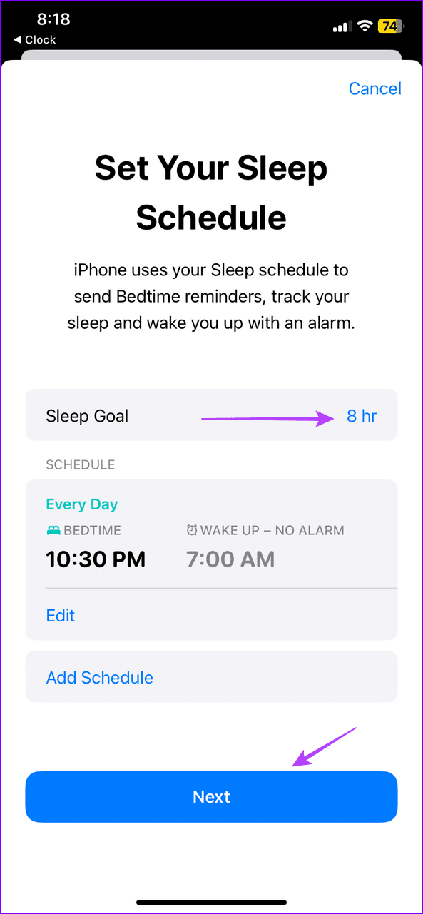 14 define values for sleep schedule