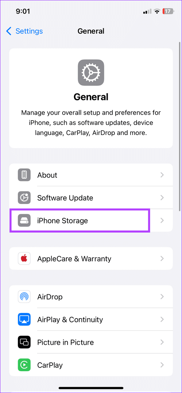 14 tap iPhone storage