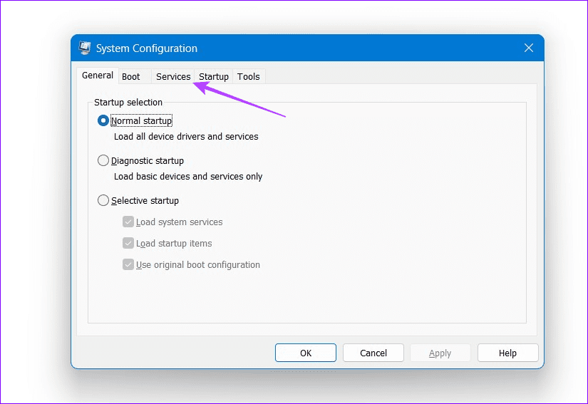 15 expand the Services tab