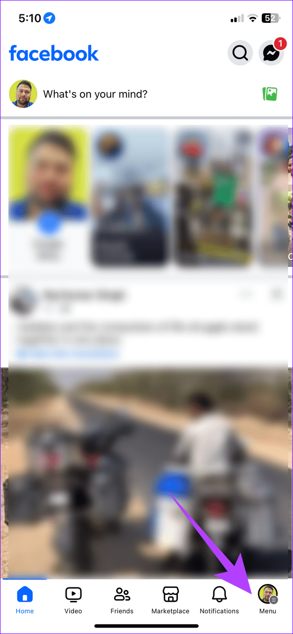 15 open the Facebook menu