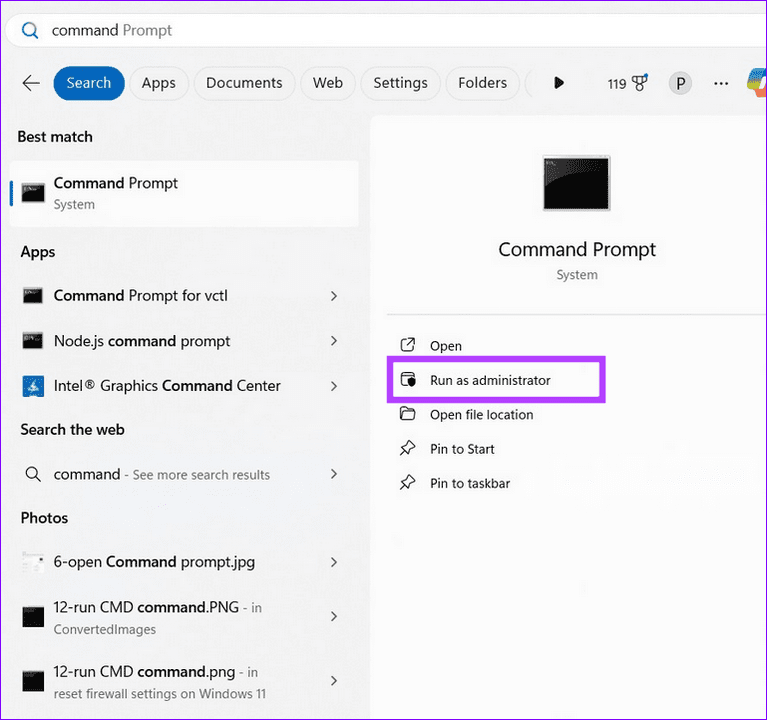 16 launch CMD as admin