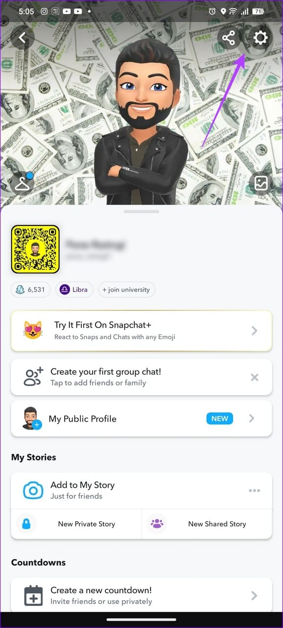 16 open Snapchat app settings