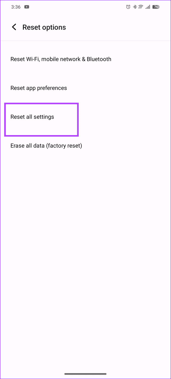 16 reset all Android settings