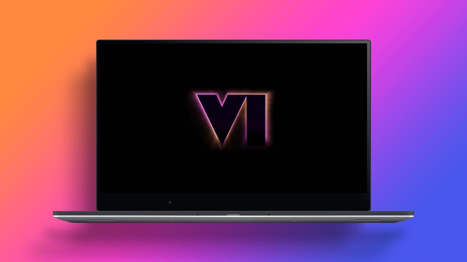GTA VI Logo With Black Background and some neon lights - 16