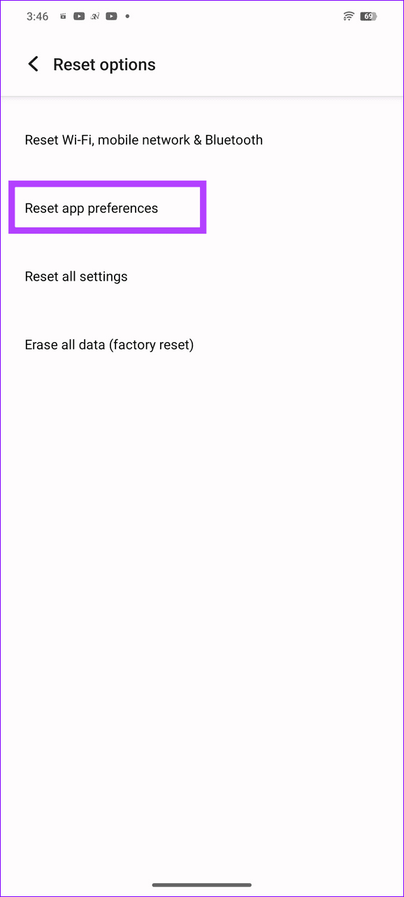 19 reset app preferences on Android