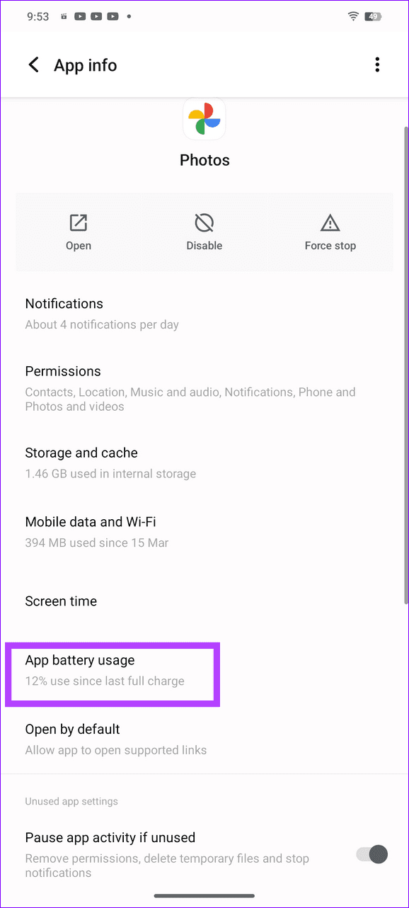 19 select app battery usage