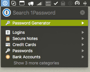 1 Password Mac Menu Bar