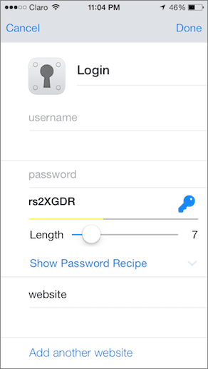 1 Password Password Creation Short