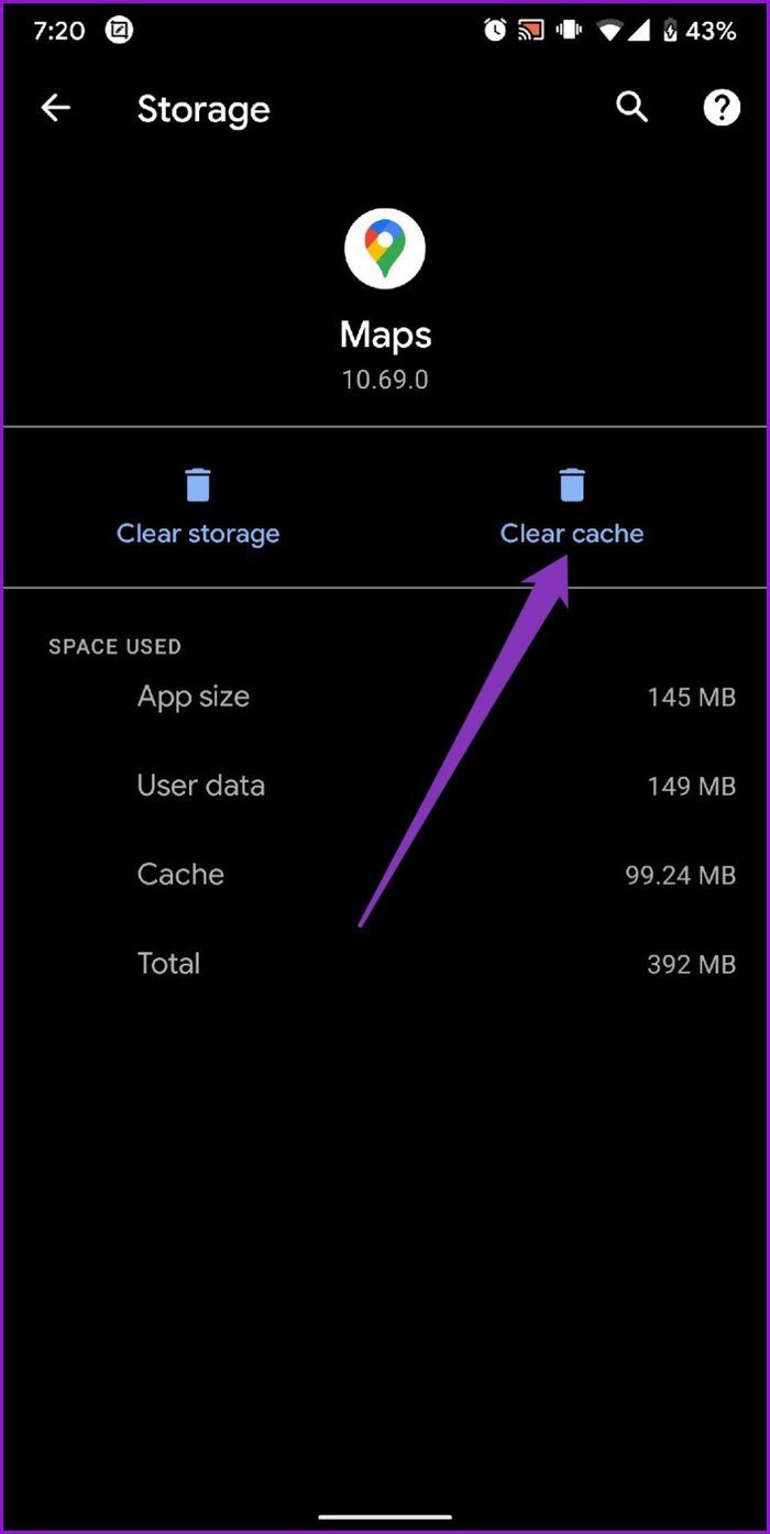 Clear Cache for Google Maps