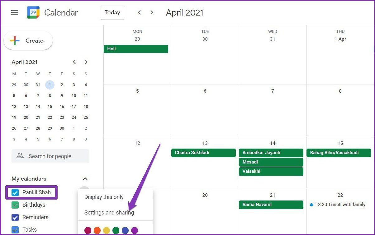 Download Google Calendar Data