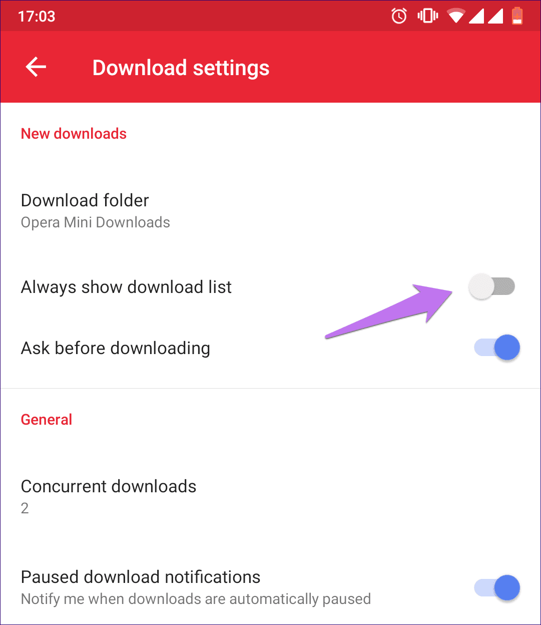 Opera Mini Ask Before Downloading