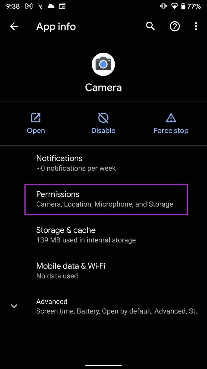 Open permissions fix camera not working on android